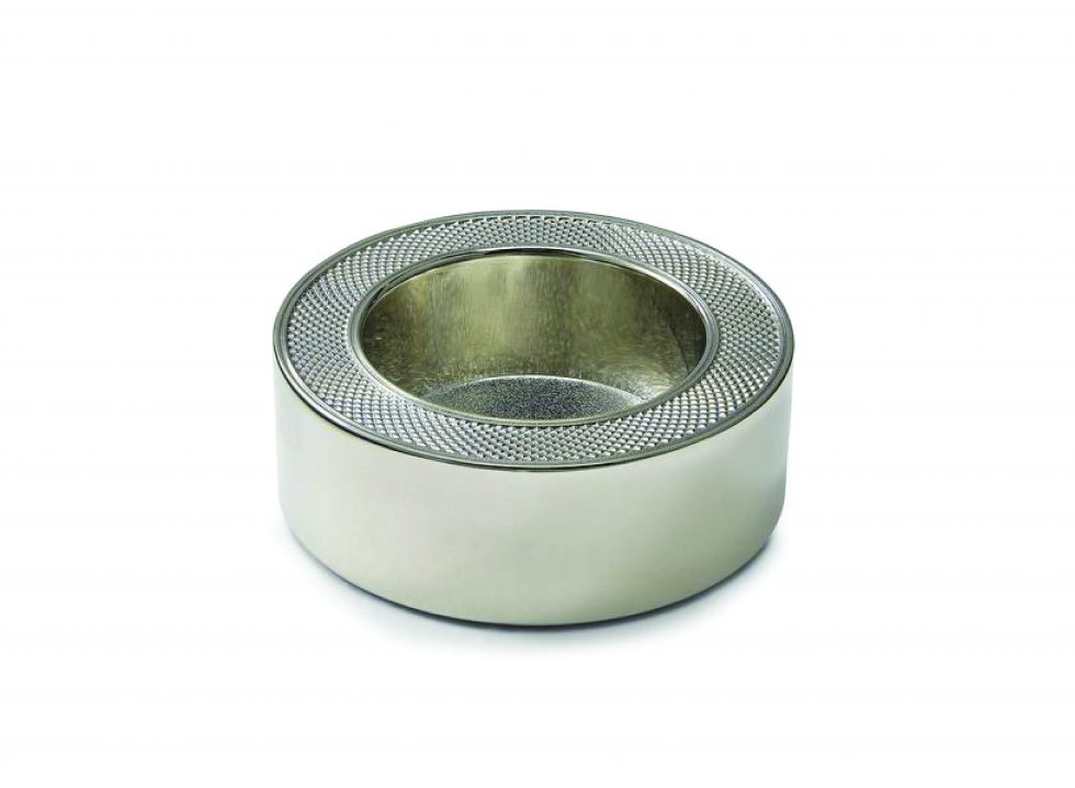 Silver Knurling Tea Light Holder