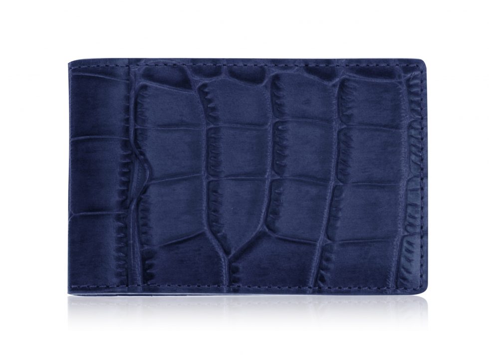 Blue Corcodile Skin Effect Leather Card Holder Blue Corcodile Skin Effect Leather Card Holder