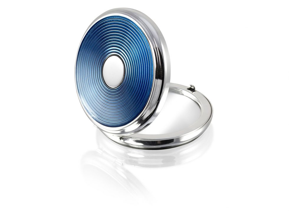 Blue Enamel Compact Mirror Blue Enamel Compact Mirror