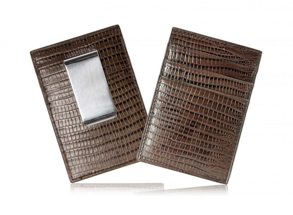 Brown Lizard Skin Effect Credit Card Holder Brown Lizard Skin Effect Credit Card Holder