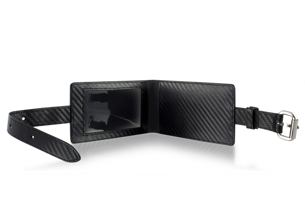Carbon Fibre Effect Leather Luggage Tags