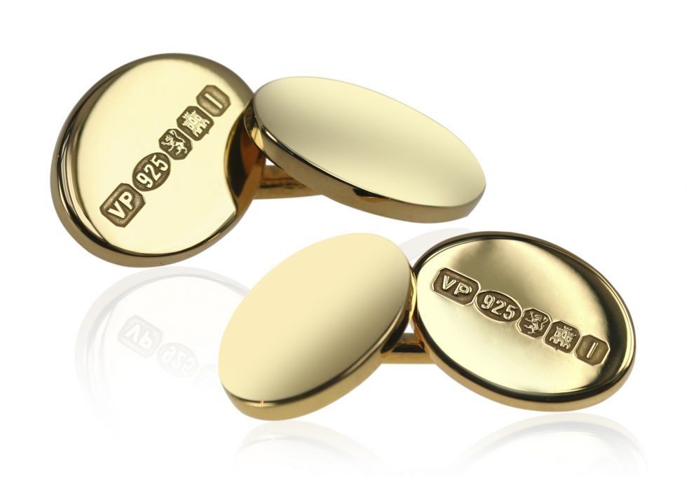 Double Oval Gold Cufflinks