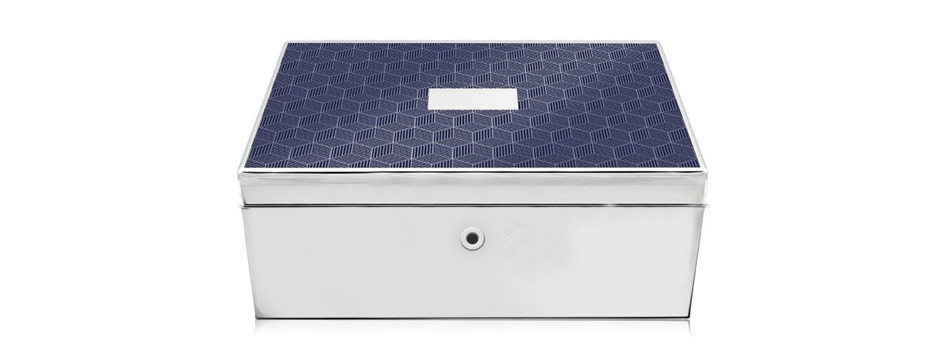 Enamel And Silver Desk Box Enamel And Silver Desk Box