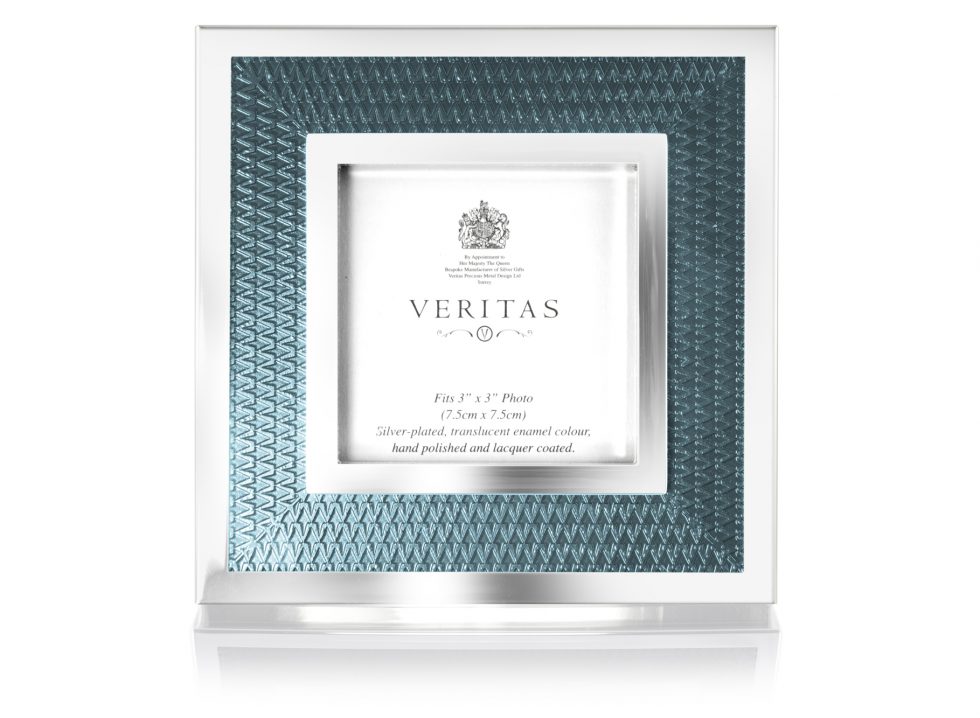 Pale Blue Silver Travel Photo Frame