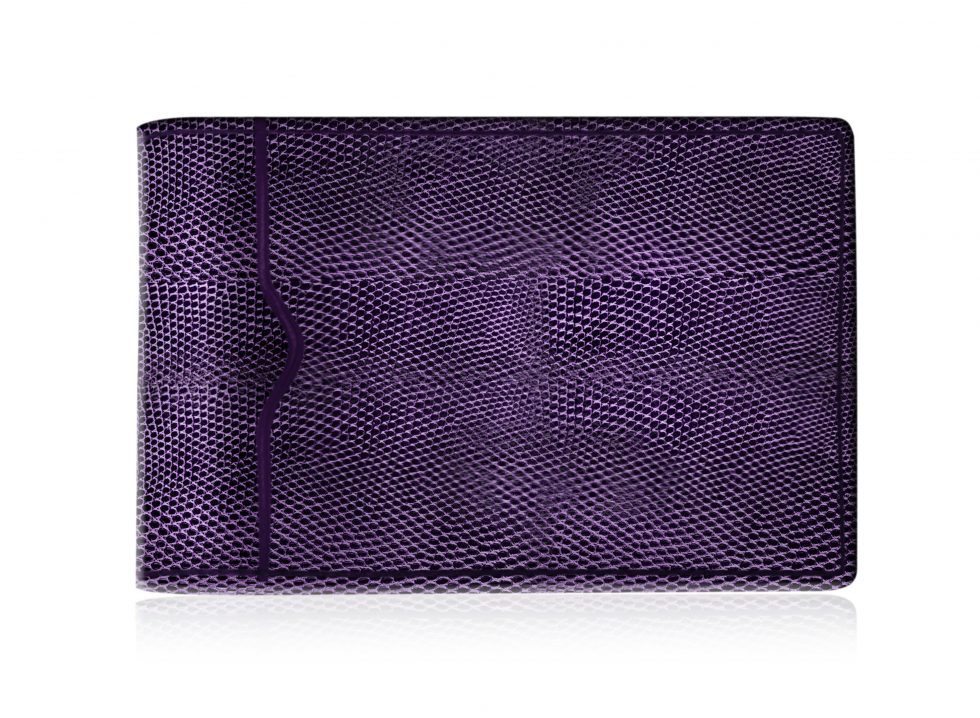 Purple Lizard Skin Effect Leather Id Card Holder Purple Lizard Skin Effect Leather Id Card Holder