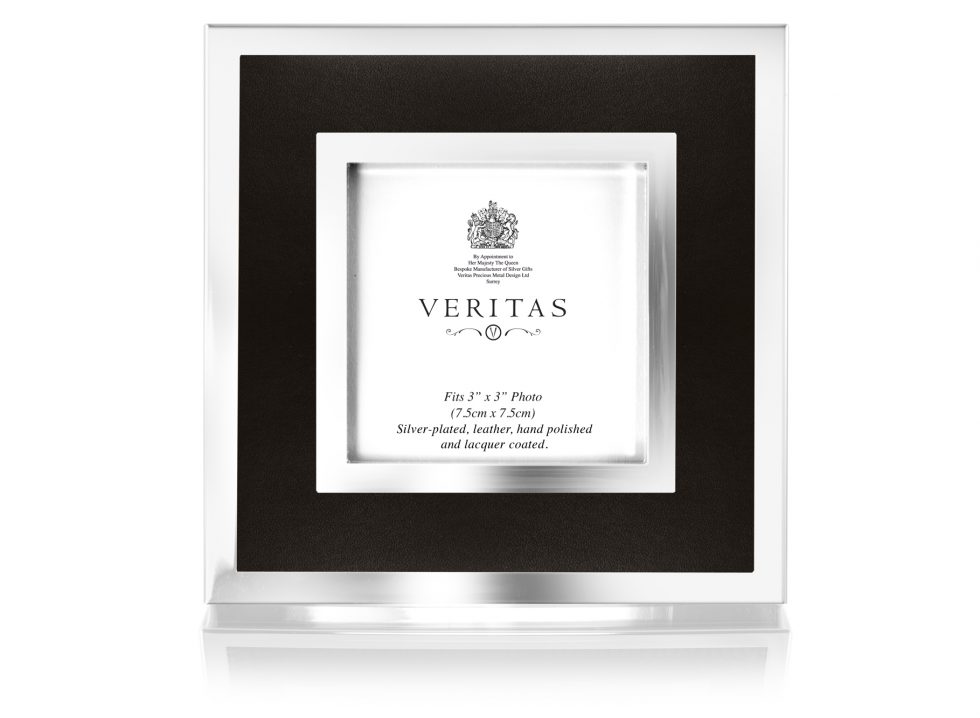 Silver And Black Leather Photo Frame Silver And Black Leather Photo Frame