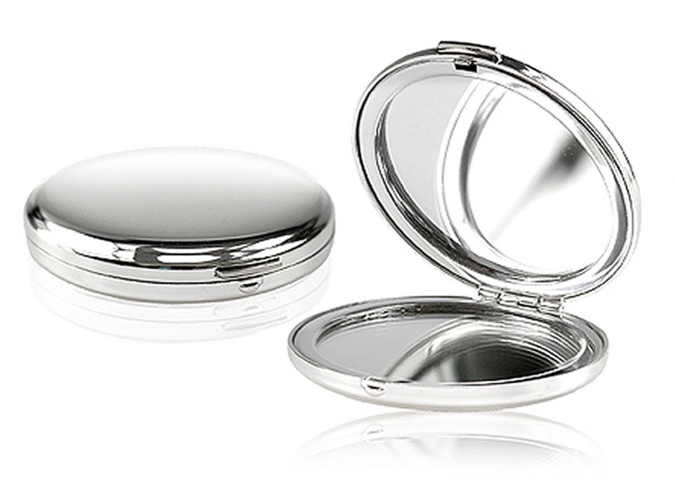 Silver Mini Compact Mirror Silver Mini Compact Mirror