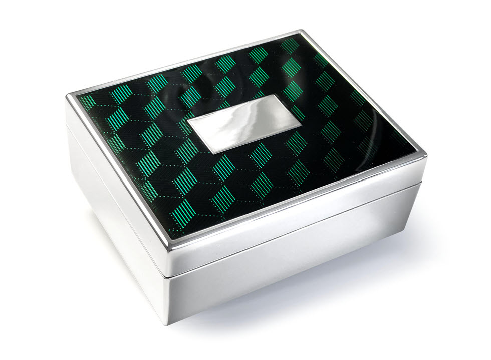 Desk Box with Green Enamel Desk Box with Green Enamel