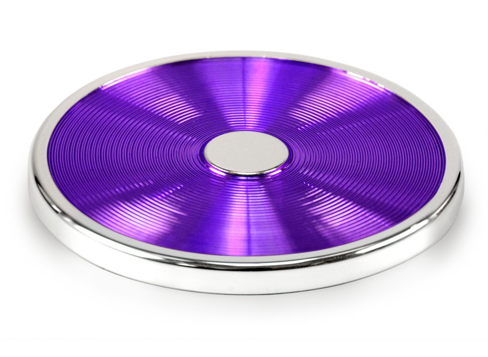 Round Purple Enamel Coaster