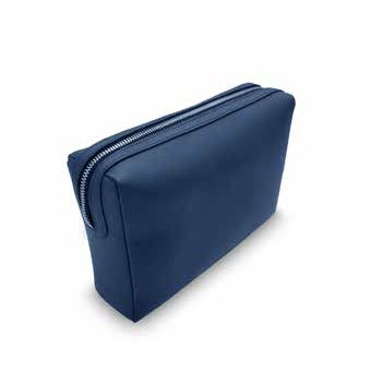Blue Leather Wash Bag