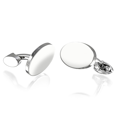 Silver Plated Oval Cufflinks Silver Plated Oval Cufflinks