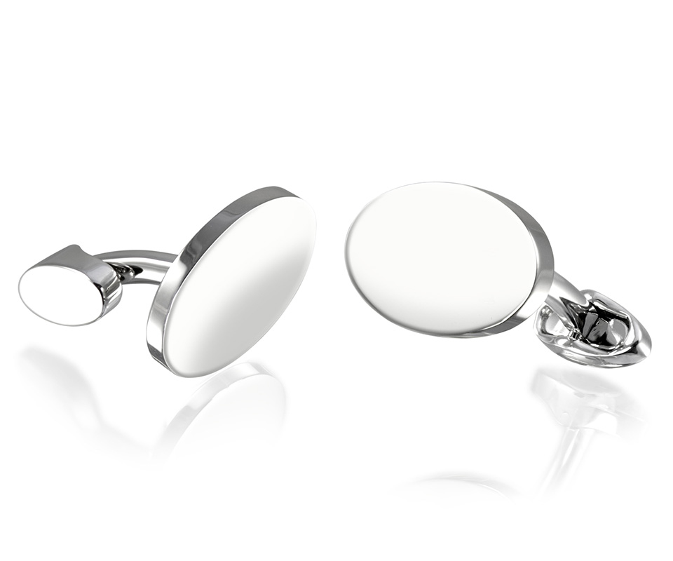 Silver Plated Oval Cufflinks Main