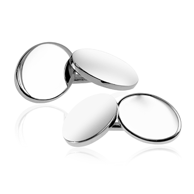 Sterling Silver Double Oval Cufflinks Sterling Silver Double Oval Cufflinks