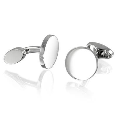 Silver Plated Round Cufflinks Silver Plated Round Cufflinks