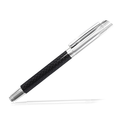 Sg Silver Plated And Carbon Fibre Rollerball Pen - X Sg Silver Plated And Carbon Fibre Rollerball Pen - X