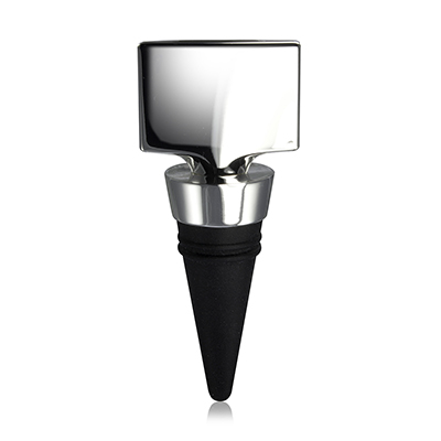 Sg Silver Plated Rectangular Bottle Stopper - Front - X Sg Silver Plated Rectangular Bottle Stopper - Front - X