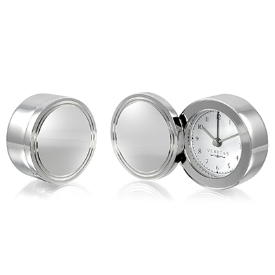 Silver Plated Swivel Lid Alarm Clock Silver Plated Swivel Lid Alarm Clock