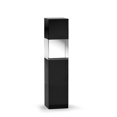 Black Optical Crystal Column Award at 26cm