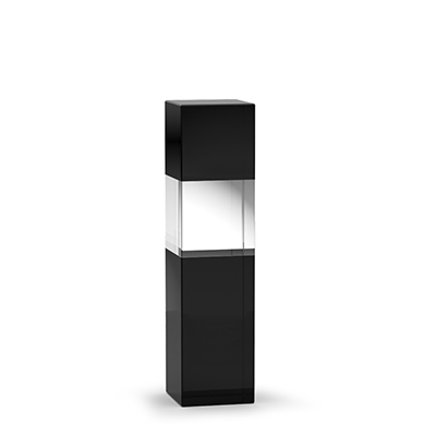 Black Optical Crystal Column Award at 24cm