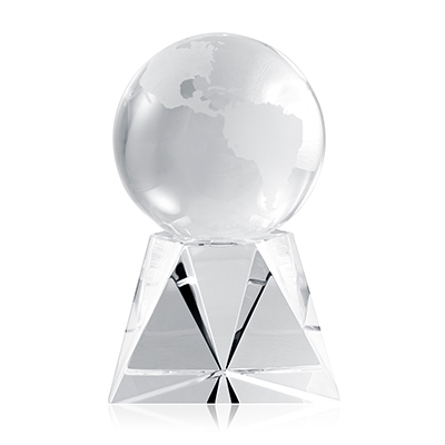 Ta Crystal Globe Paperweight With Plinth - X Ta Crystal Globe Paperweight With Plinth - X